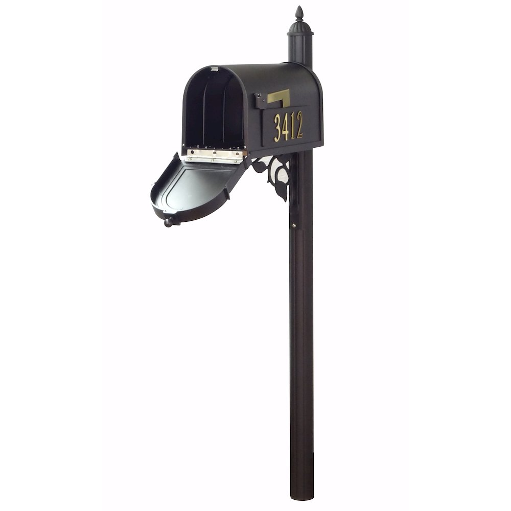 Curbside Mailbox with Front and Side Address Numbers and Albion Mailbox Post - Special Lite Products