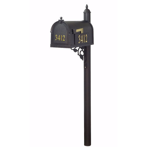 Curbside Mailbox with Front and Side Address Numbers and Albion Mailbox Post - Special Lite Products