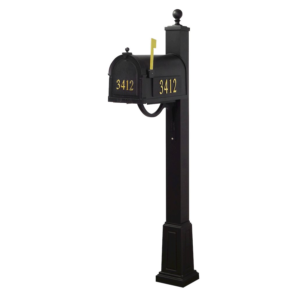 Curbside Mailbox with Front and Side Numbers, and Springfield Mailbox with Base - Special Lite Products