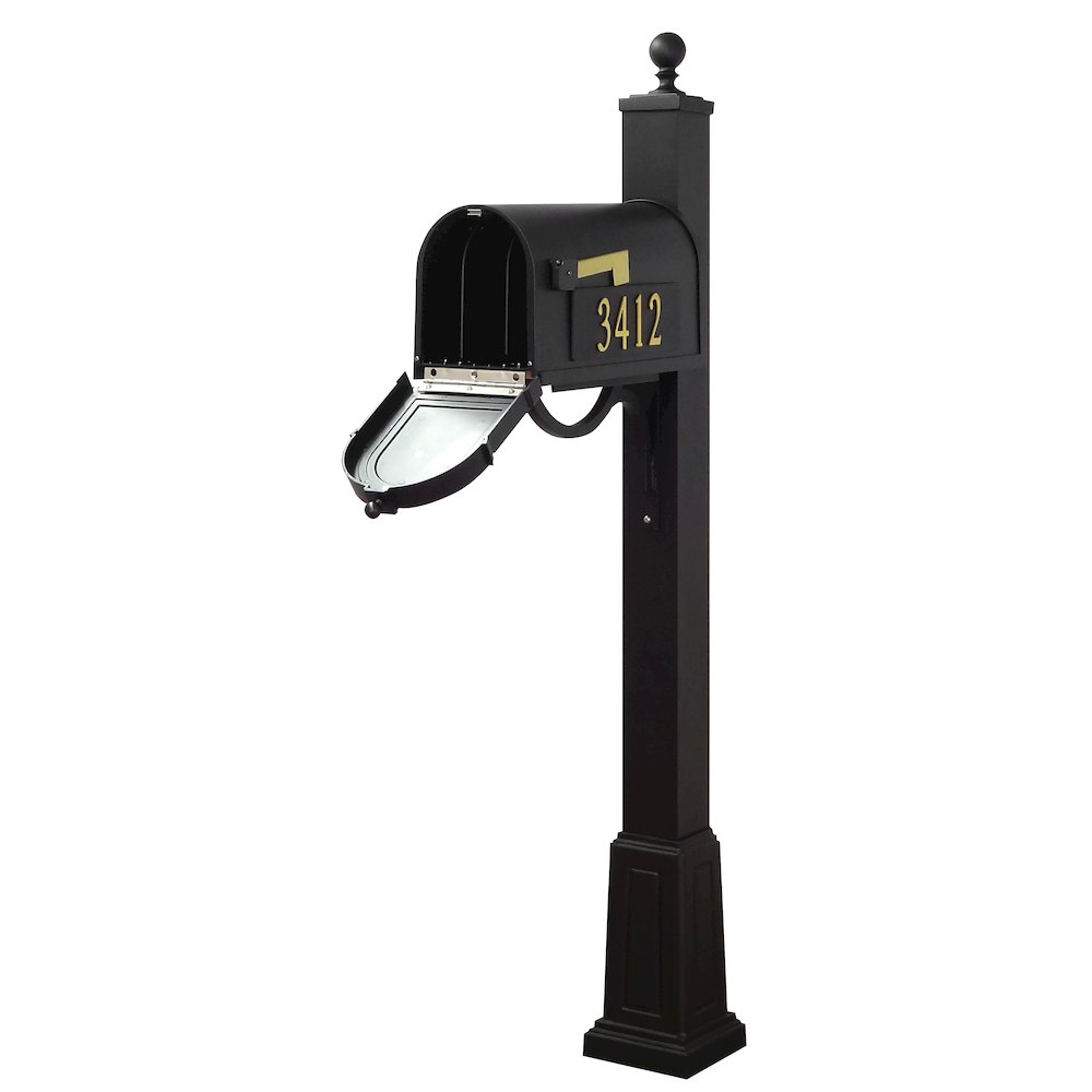 Curbside Mailbox with Front and Side Numbers, and Springfield Mailbox with Base - Special Lite Products