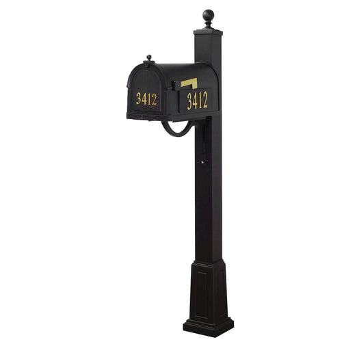 Curbside Mailbox with Front and Side Numbers, and Springfield Mailbox with Base - Special Lite Products