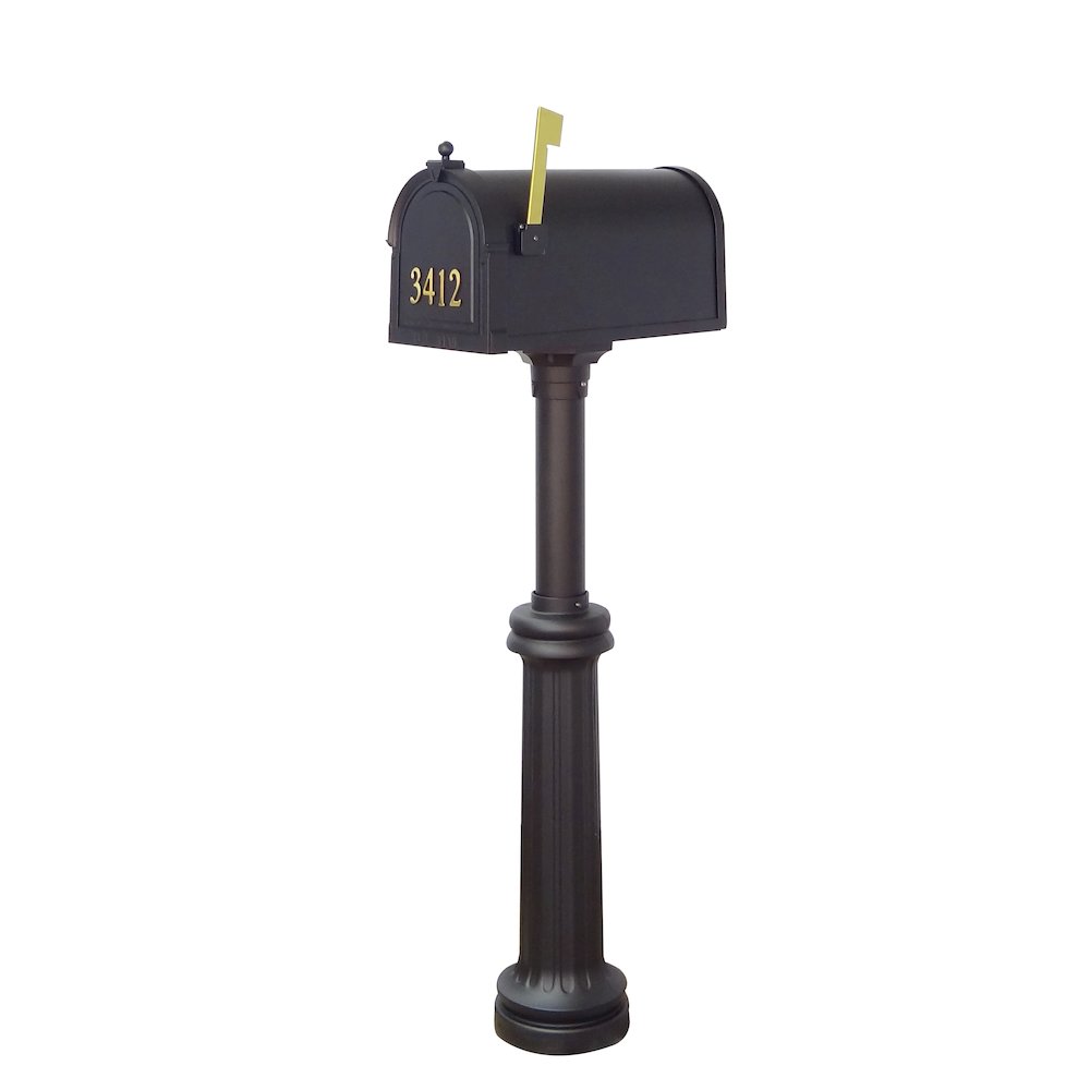 Berkshire Curbside Mailbox with Front Address Numbers and Bradford Mailbox Post - Special Lite Products
