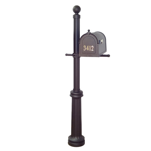 Berkshire Curbside Mailbox with Front Address Numbers and Fresno Mailbox Post - Special Lite Products