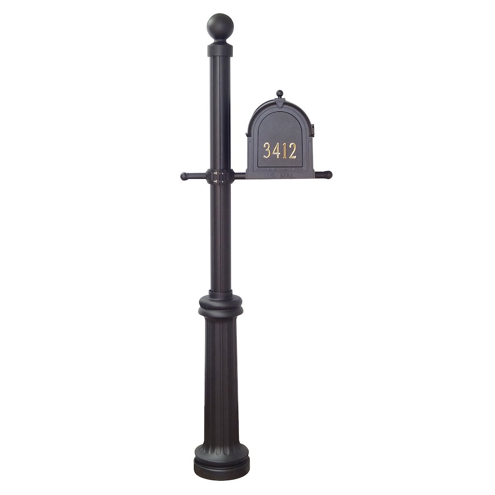 Berkshire Curbside Mailbox with Front Address Numbers and Fresno Mailbox Post - Special Lite Products