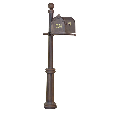 Berkshire Curbside Mailbox with Front Address Numbers and Fresno Mailbox Post - Special Lite Products