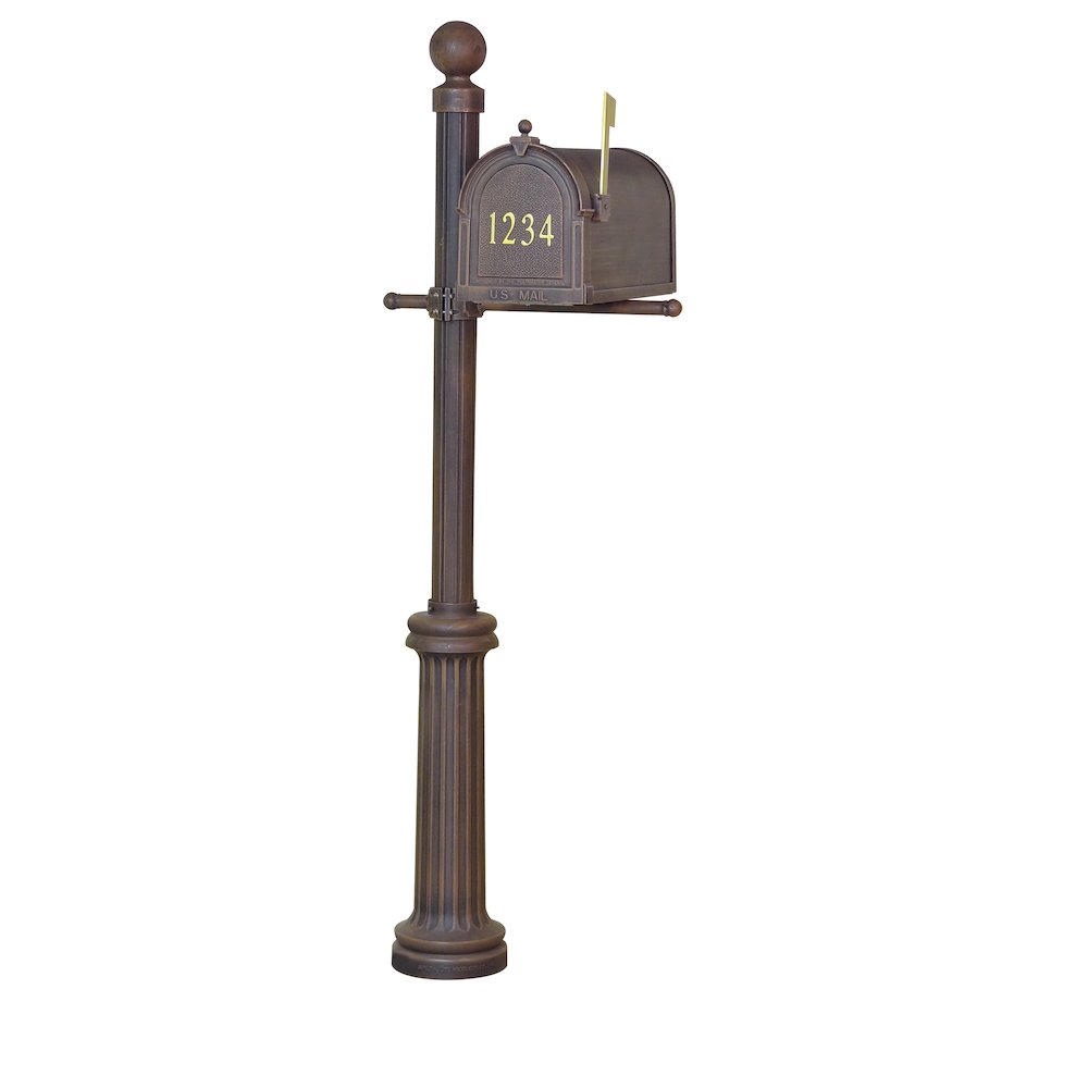 Berkshire Curbside Mailbox with Front Address Numbers and Fresno Mailbox Post - Special Lite Products