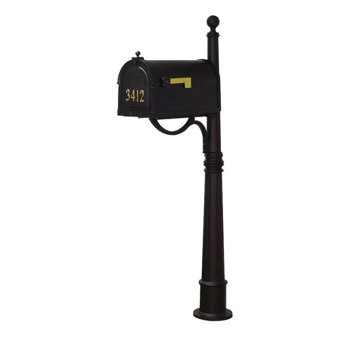 Berkshire Curbside Mailbox with Front Address Numbers and Ashland Mailbox Post - Special Lite Products