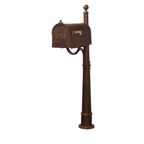 Berkshire Curbside Mailbox with Front Address Numbers and Ashland Mailbox Post - Special Lite Products