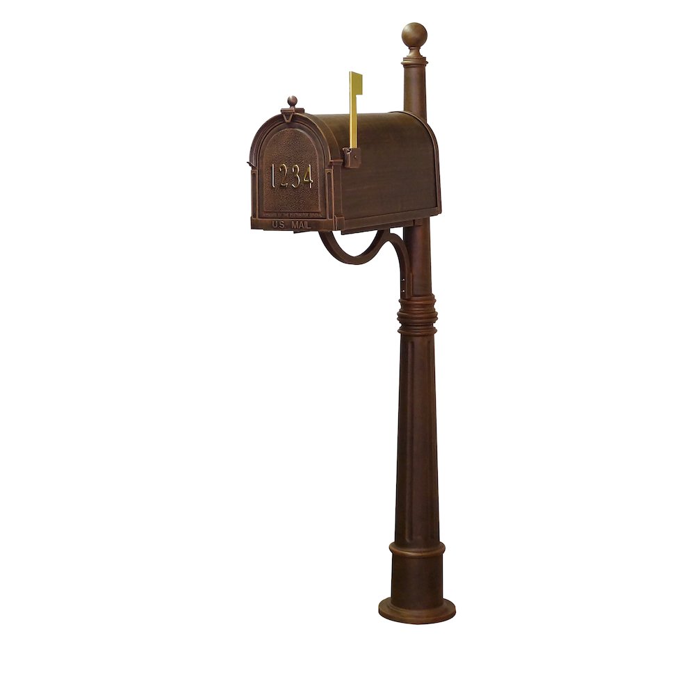 Berkshire Curbside Mailbox with Front Address Numbers and Ashland Mailbox Post - Special Lite Products
