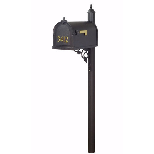 Berkshire Curbside Mailbox with Front Numbers and Albion Mailbox Post - Special Lite Products