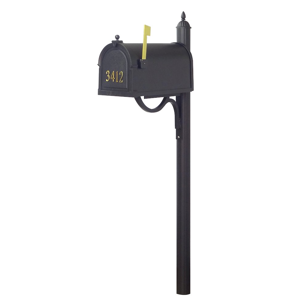 Berkshire Curbside Mailbox with Front Address Numbers and Richland Mailbox Post - Special Lite Products