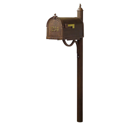 Berkshire Curbside Mailbox with Front Address Numbers and Richland Mailbox Post - Special Lite Products