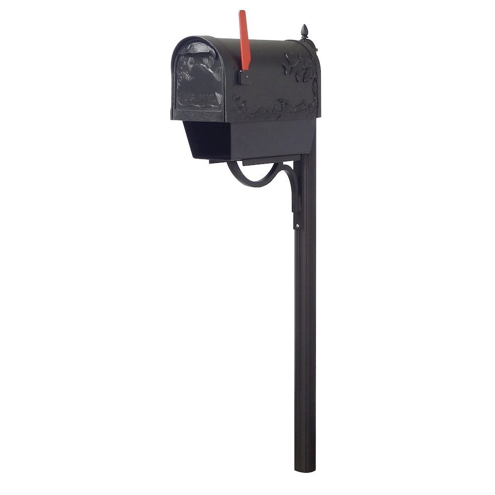 Hummingbird Curbside Mailbox with Paper Tube and Richland Mailbox Post - Special Lite Products