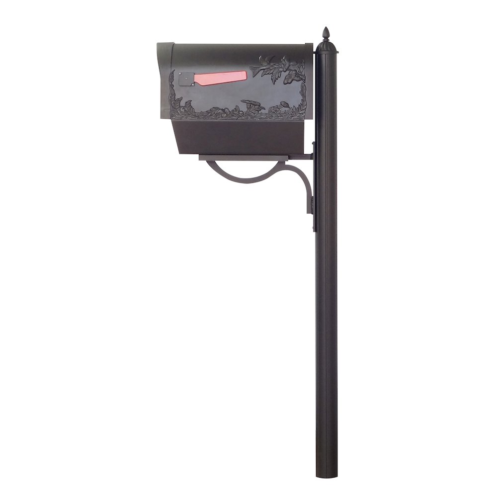 Hummingbird Curbside Mailbox with Paper Tube and Richland Mailbox Post - Special Lite Products