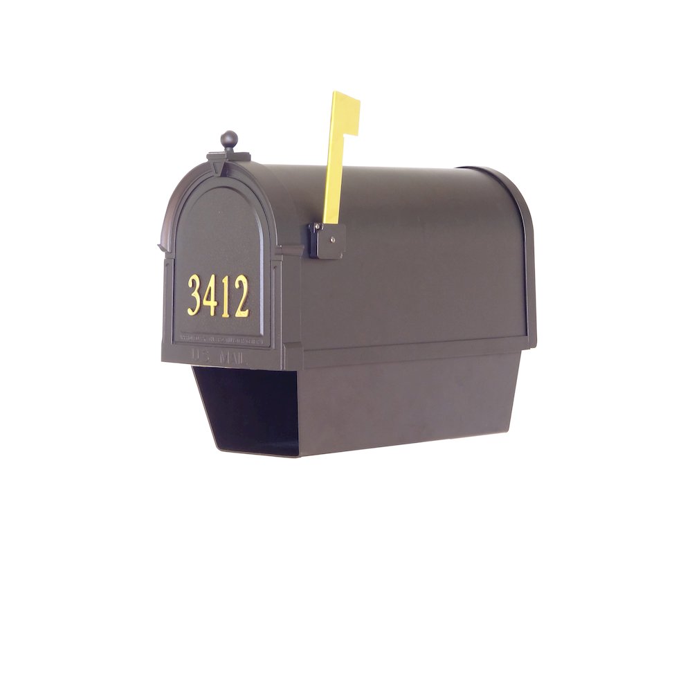 Curbside Mailbox with Front Address Numbers, Newspaper Tube and Ashland Mailbox - Special Lite Products