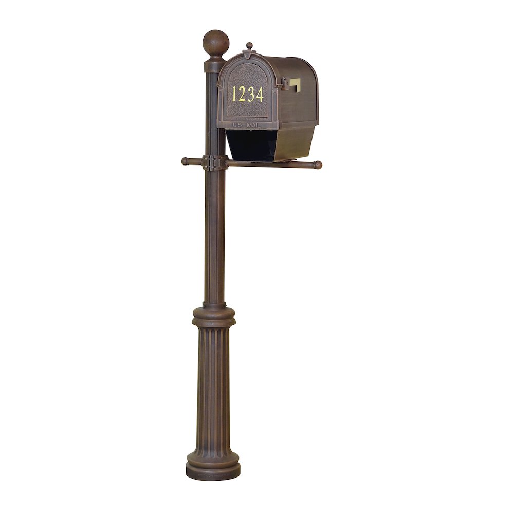 Curbside Mailbox with Newspaper Tube, Front Address Numbers and Fresno Mailbox - Special Lite Products