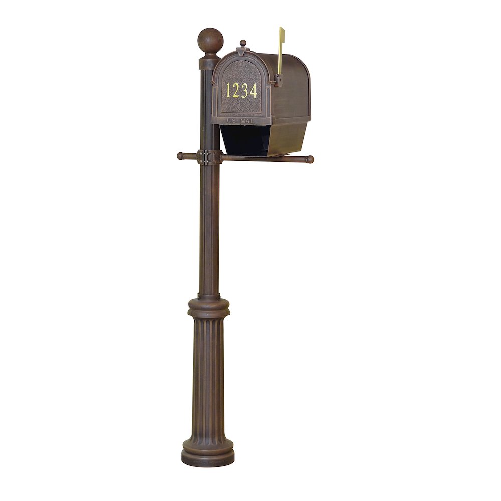 Curbside Mailbox with Newspaper Tube, Front Address Numbers and Fresno Mailbox - Special Lite Products