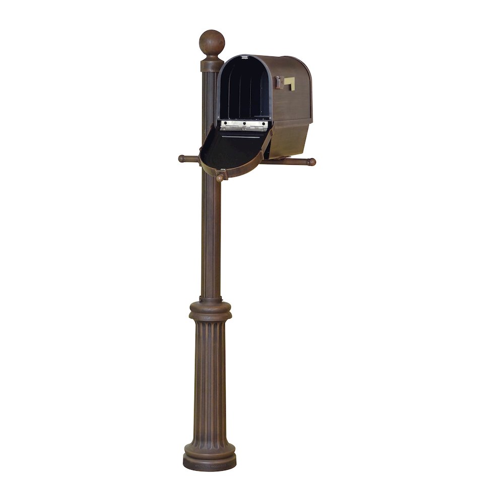 Curbside Mailbox with Newspaper Tube, Front Address Numbers and Fresno Mailbox - Special Lite Products