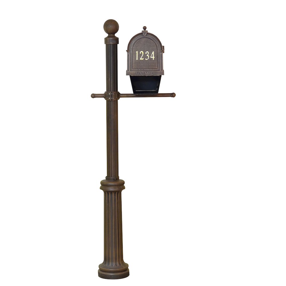 Curbside Mailbox with Newspaper Tube, Front Address Numbers and Fresno Mailbox - Special Lite Products