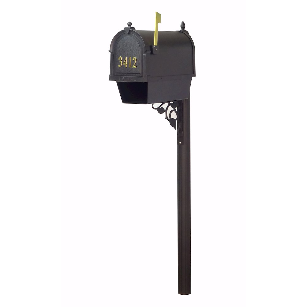 Curbside Mailbox with Front Numbers, Newspaper Tube and Albion Mailbox Post - Special Lite Products