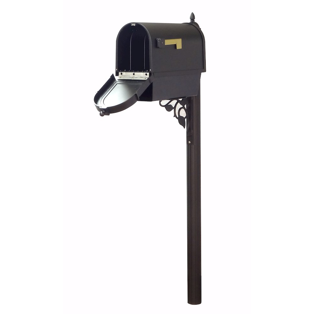 Curbside Mailbox with Front Numbers, Newspaper Tube and Albion Mailbox Post - Special Lite Products