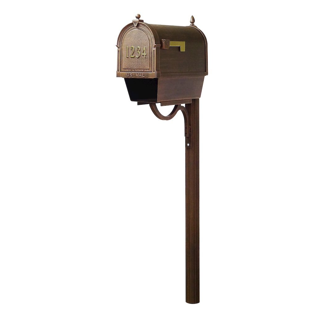 Curbside Mailbox with Newspaper Tube, Front Address Numbers and Richland Mailbox - Special Lite Products