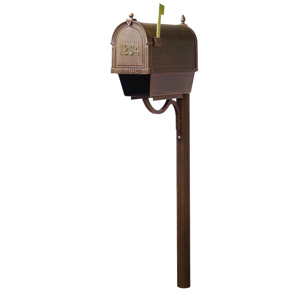 Curbside Mailbox with Newspaper Tube, Front Address Numbers and Richland Mailbox - Special Lite Products