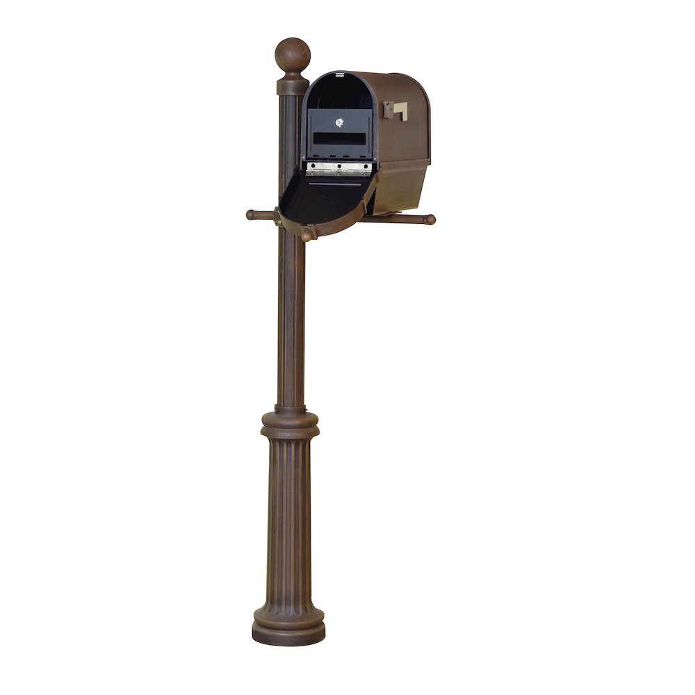 Curbside Mailbox with Newspaper Tube, Locking Insert and Fresno Mailbox Post - Special Lite Products