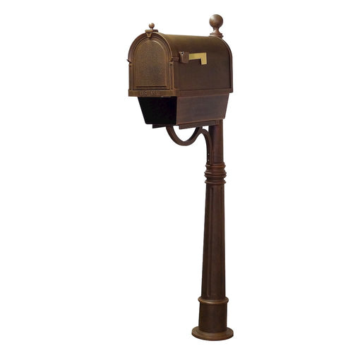 Berkshire Curbside Mailbox with Newspaper Tube and Ashland Mailbox Post - Special Lite Products