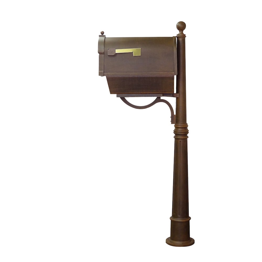Berkshire Curbside Mailbox with Newspaper Tube and Ashland Mailbox Post - Special Lite Products