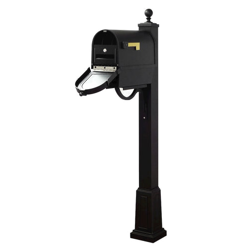 Berkshire Curbside Mailbox with Newspaper Tube, Locking Insert and Springfield Mailbox Post with Base - Special Lite Products