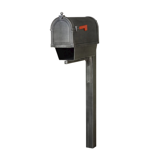 Berkshire Curbside Mailbox with Newspaper Tube and Wellington Mailbox Post - Special Lite Products