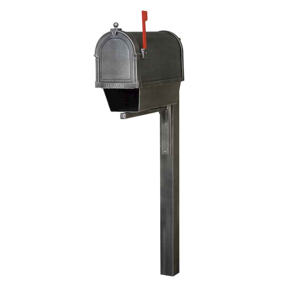Berkshire Curbside Mailbox with Newspaper Tube and Wellington Mailbox Post - Special Lite Products