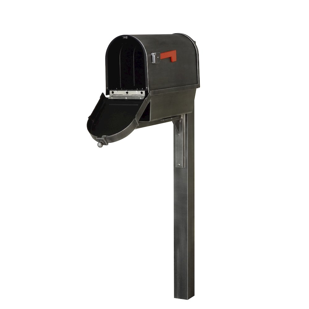 Berkshire Curbside Mailbox with Newspaper Tube and Wellington Mailbox Post - Special Lite Products