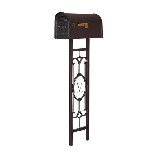 Classic Curbside Mailbox with Monogram Mailbox Post - Special Lite Products