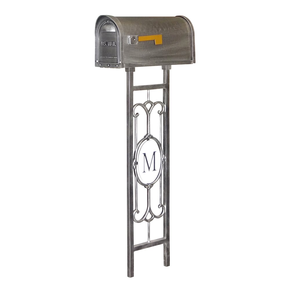Classic Curbside Mailbox with Monogram Mailbox Post - Special Lite Products