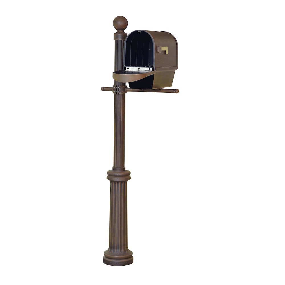 Classic Curbside Mailbox with Newspaper Tube and Fresno Mailbox Post - Special Lite Products