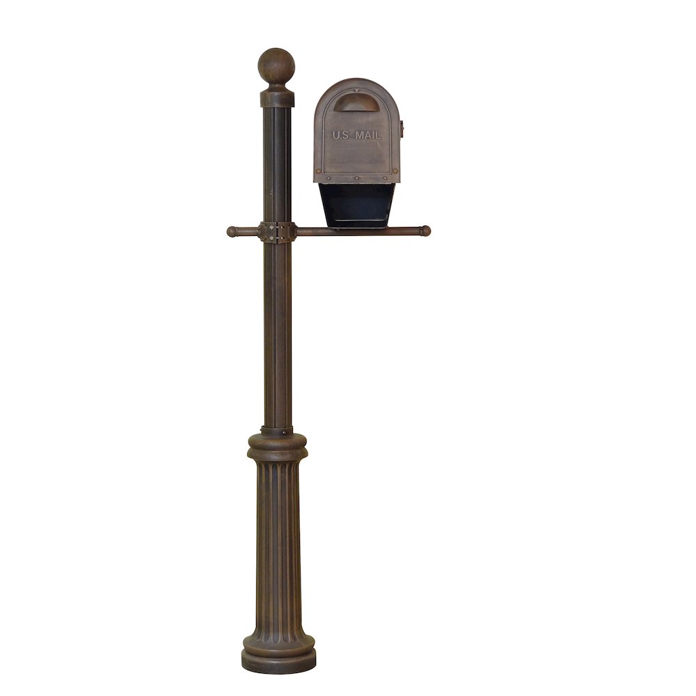 Classic Curbside Mailbox with Newspaper Tube and Fresno Mailbox Post - Special Lite Products