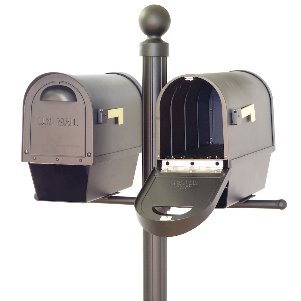 Classic Curbside Mailboxes with Newspaper Tube and Fresno Double Mount Mailbox - Special Lite Products