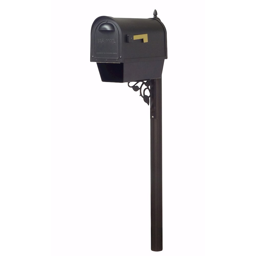 Classic Curbside Mailbox with Newspaper Tube and Albion Mailbox Post - Special Lite Products