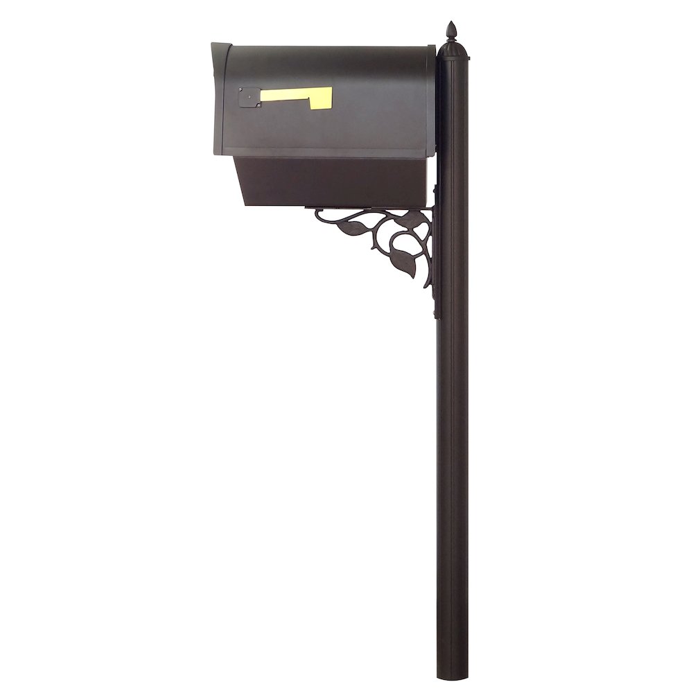Classic Curbside Mailbox with Newspaper Tube and Albion Mailbox Post - Special Lite Products
