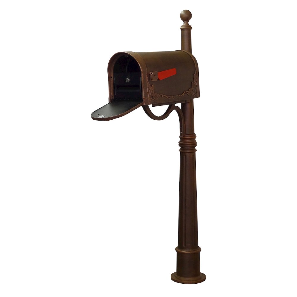Floral Curbside Mailbox with Locking Insert and Ashland Mailbox Post - Special Lite Products