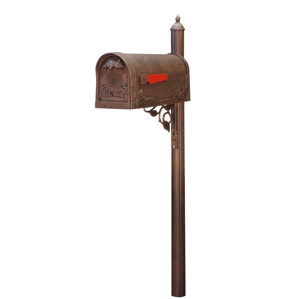 Floral Curbside Mailbox with Albion Mailbox Post - Special Lite Products