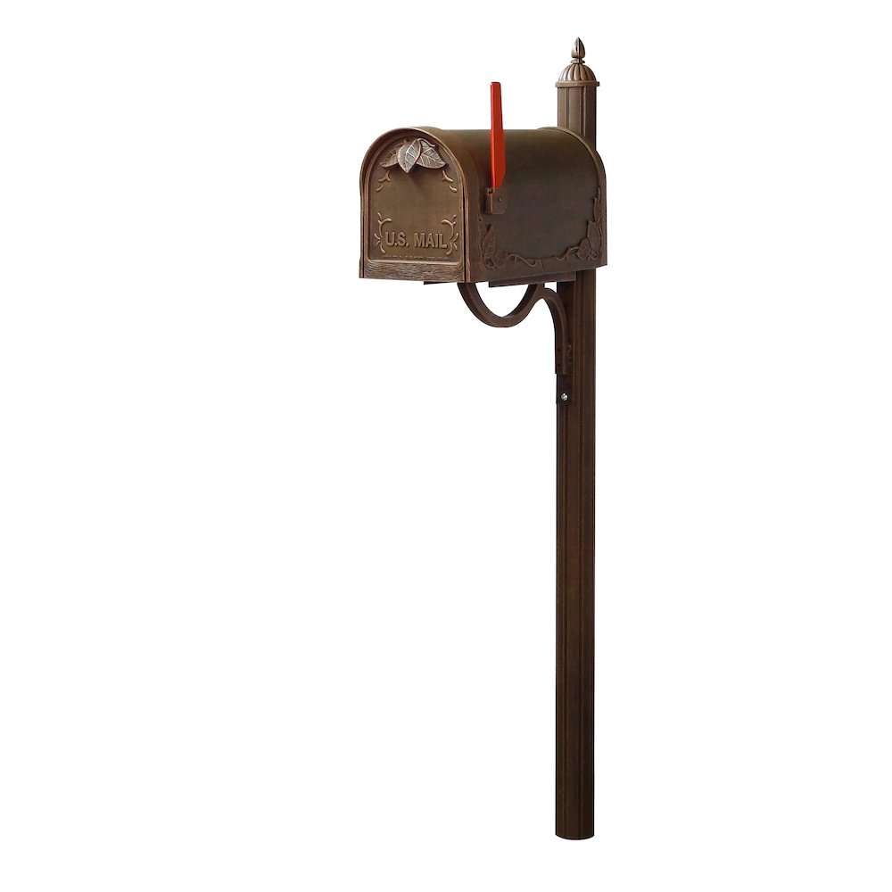 Floral Curbside Mailbox with Locking Insert and Richland Mailbox Post - Special Lite Products