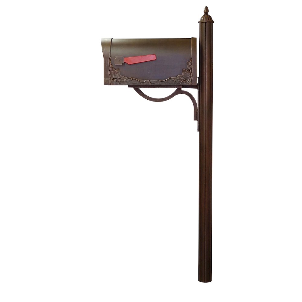 Floral Curbside Mailbox with Locking Insert and Richland Mailbox Post - Special Lite Products
