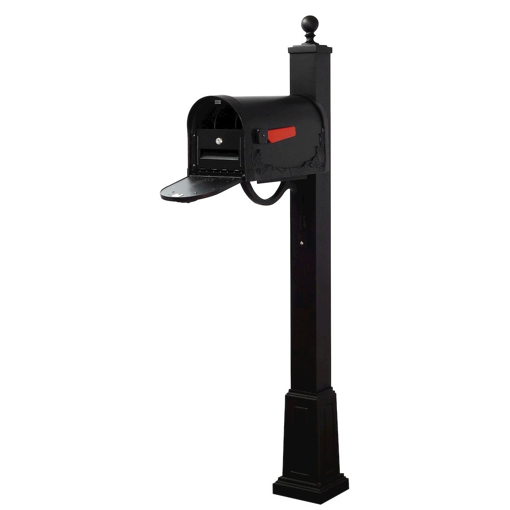 Floral Curbside Mailbox with Locking Insert and Springfield Mailbox with Base - Special Lite Products