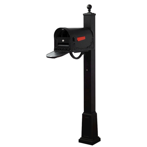Floral Curbside Mailbox with Locking Insert and Springfield Mailbox with Base - Special Lite Products