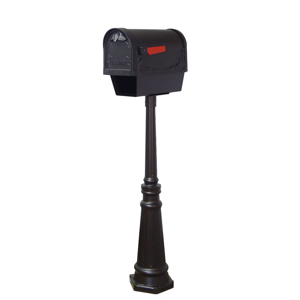 Floral Curbside Mailbox with Newspaper Tube and Tacoma Mailbox Post - Special Lite Products