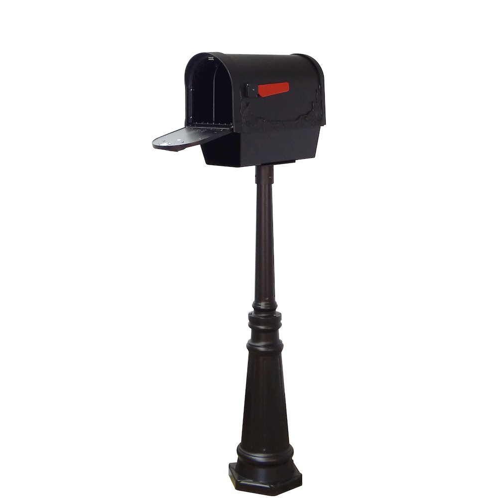 Floral Curbside Mailbox with Newspaper Tube and Tacoma Mailbox Post - Special Lite Products