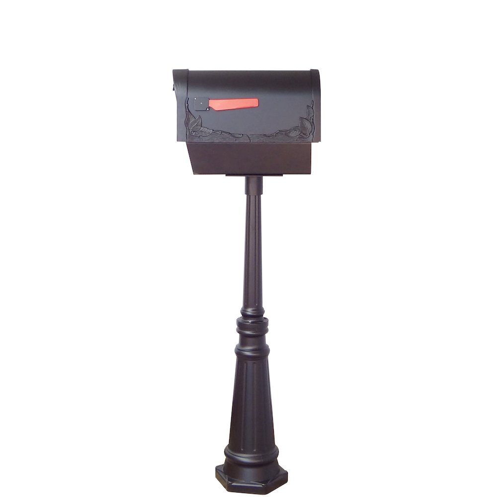 Floral Curbside Mailbox with Newspaper Tube and Tacoma Mailbox Post - Special Lite Products